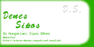 denes sipos business card